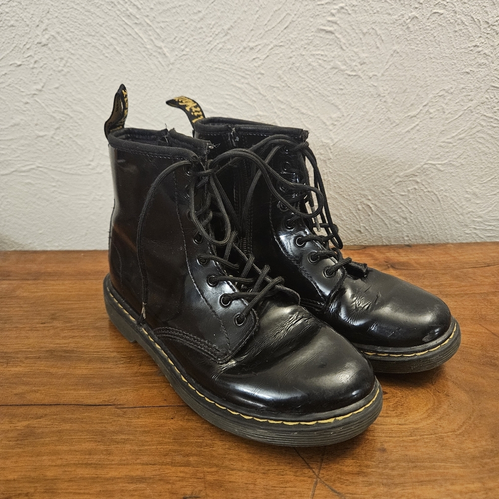 Dr Martens Zip Leather Combat Boots Black - Men's 4 / Women's 5 - 1406